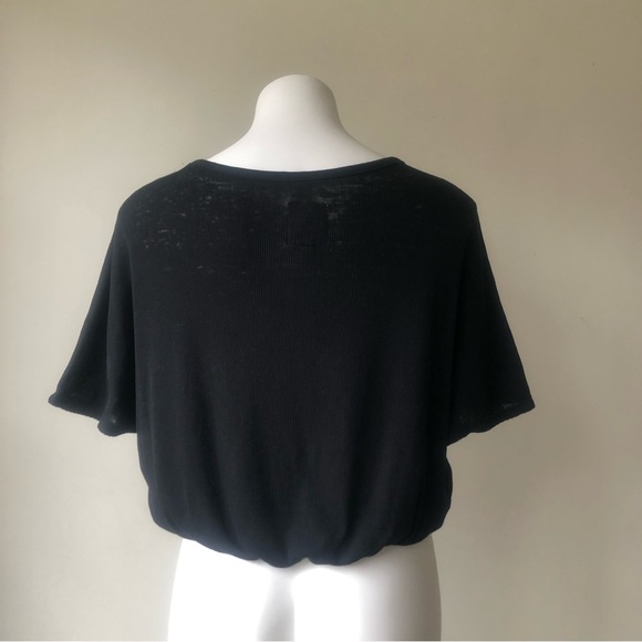 🌼 CHASER Oversized Drawstring Dolman Tee in Black, S - Picture 9 of 10